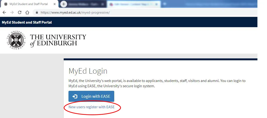 MyED New Users Link