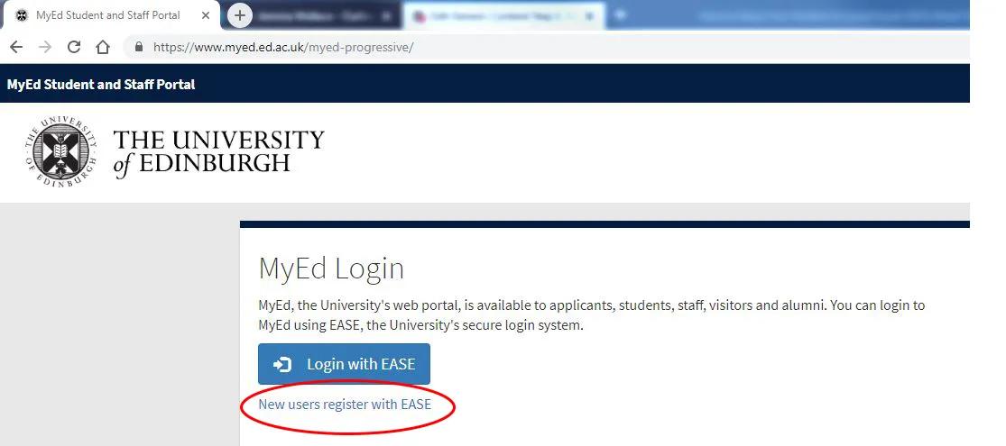 MyED New Users Link